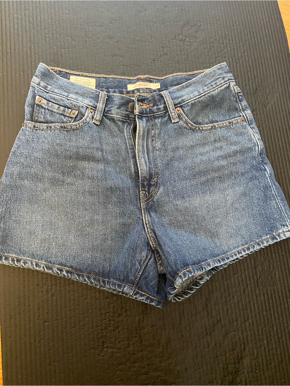 Levi's Mid-Blue High-Rise Denim Shorts